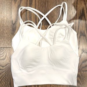 LuluLemon long line white bra (set of 2) - size 4